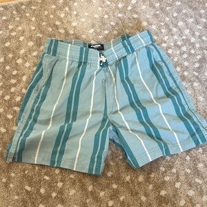 Old Navy Men's Teal Striped Athletic Shorts